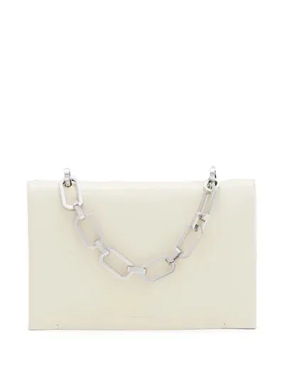 Allsaints Yua Leather Clutch Bag In White