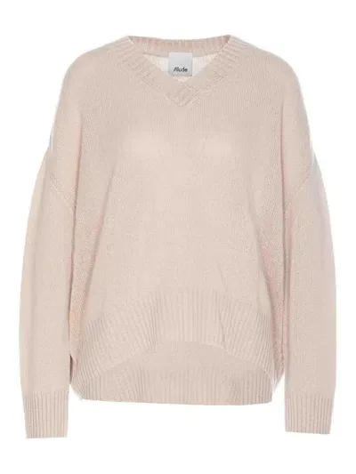 Allude Beige Sweater In White