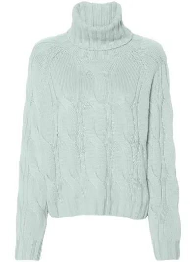 Allude Cable-knit Sweater In Green