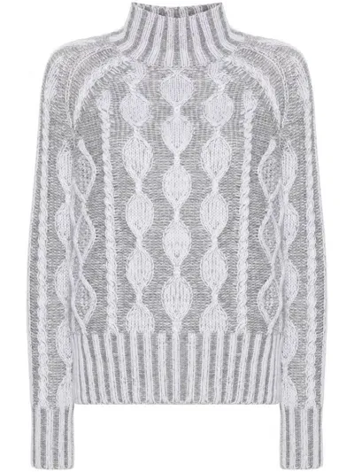 Allude Cable-knit Sweater In Grey