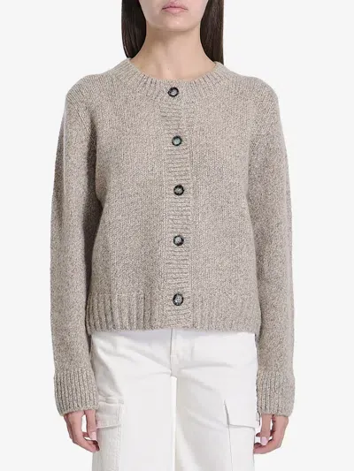 Allude Cashmere And Silk Cardigan In Beige