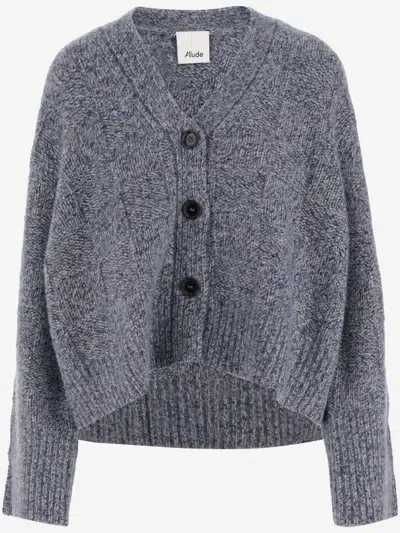 Allude Cashmere And Silk Cardigan In Blue