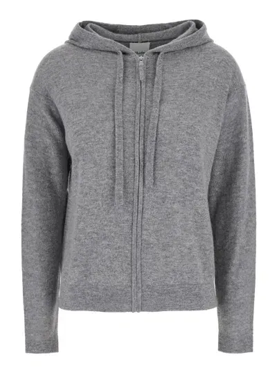 Allude Cashmere And Wool Hoodie In Grey