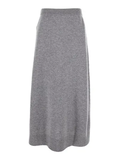 Allude Cashmere And Wool Skirt In Grey