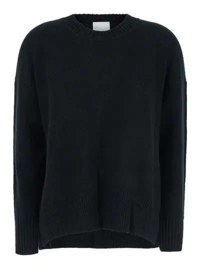 Allude Cashmere Round Neck Pull In Black