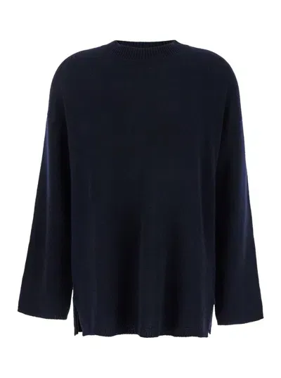 Allude Cashmere Round Neckkpull In Blue