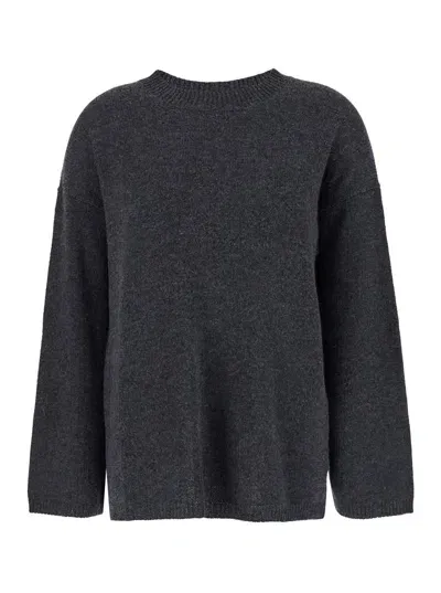 Allude Cashmere Round Neckkpull In Grey