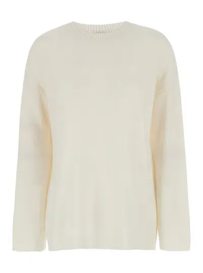 Allude Cashmere Round Neckkpull In White