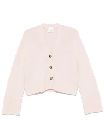 Allude Cashmere V-neck Cardigan In Pink