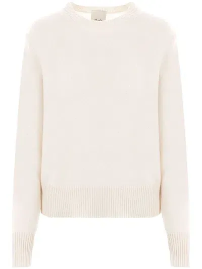 Allude Crew Neck Cashmere Sweater In Neutrals