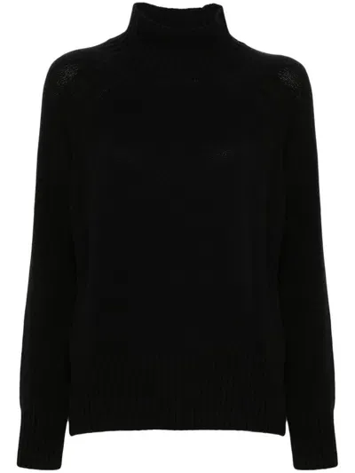 Allude Maglione A Collo Alto In Maglia Fine In Black