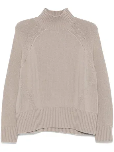 Allude High-neck Sweater In Brown