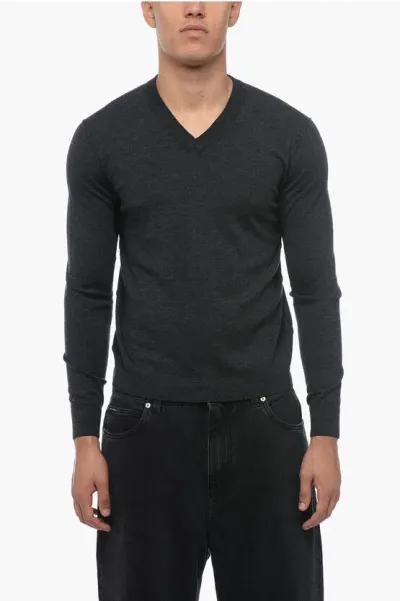 Allude Lightweight Virgin Wool Sweater With V-neck