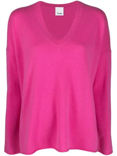 Allude Long-sleeved Cashmere Jumper In Rosa