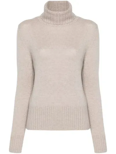 Allude Ribbed-knit Sweater In Beige