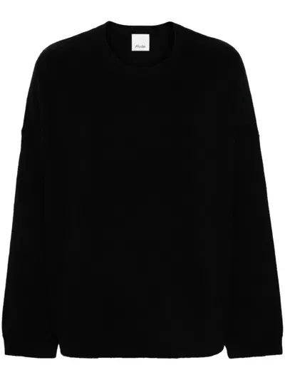 Allude Ribbed-knit Sweater In 黑色