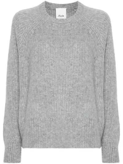 Allude Ribbed-knit Sweater In 灰色