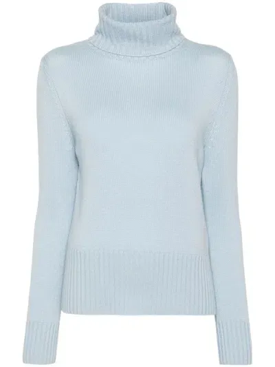 Allude Ribbed-knit Sweater In Blue