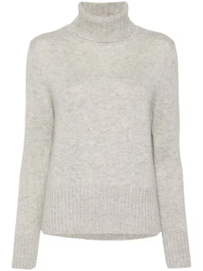 Allude Ribbed-knit Sweater In Grey