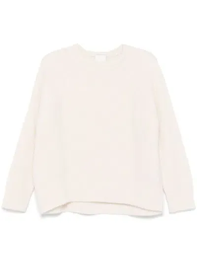 Allude Ribbed-knit Sweater In Neutrals