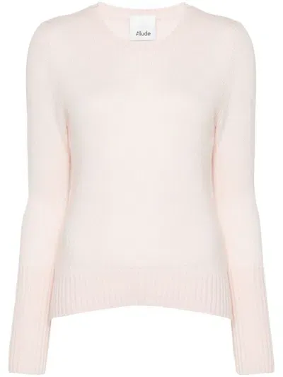 Allude Ribbed-knit Sweater In Pink