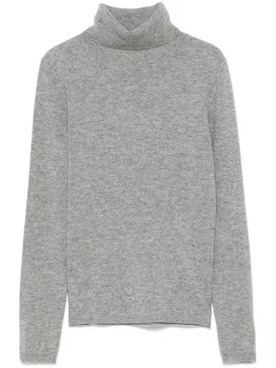 Allude Roll-neck Sweater In Grey