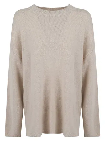 Allude Round Neck Jumper In Marble Mel