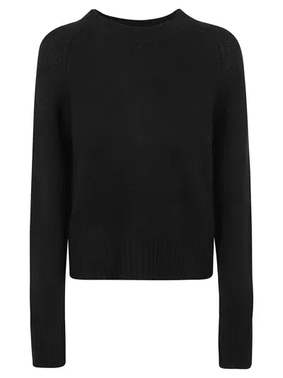 Allude Round Neck Sweater In Black