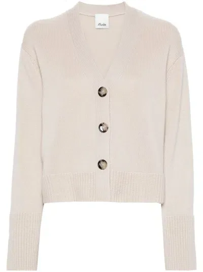 Allude V-neck Cashmere Cardigan In 中性色