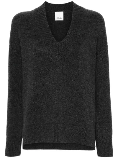 Allude V-neck Cashmere Sweater In Multicolor