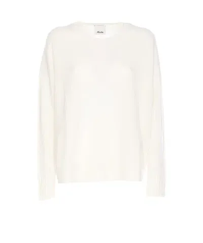 Allude Ribbed-knit Sweater In White