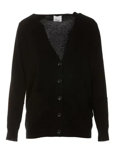 Allude Wool And Cashmere Cardigan In Black