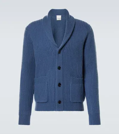 Allude Wool And Cashmere Cardigan In Blue