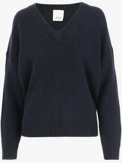 Allude Wool And Cashmere Sweater In Blue