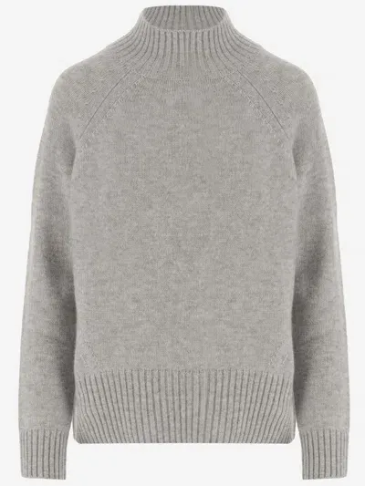 Allude Wool And Cashmere Sweater In Grey