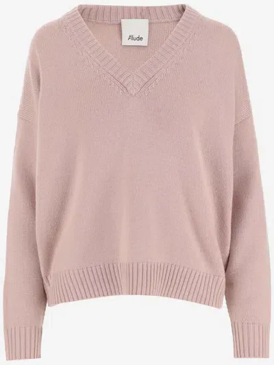 Allude Wool And Cashmere Sweater In Pink