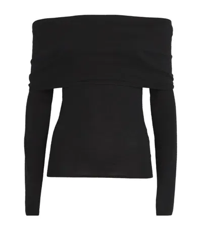 Almada Label Cashmere Cara Off-the-shoulder Top In Black