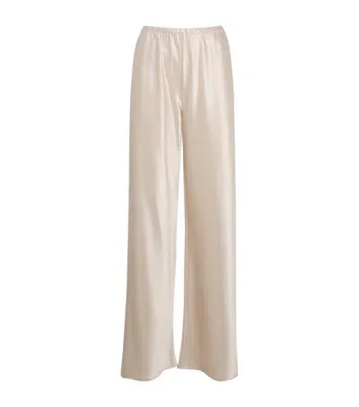 Almada Label Satin Eni Maxi Skirt In Ivory