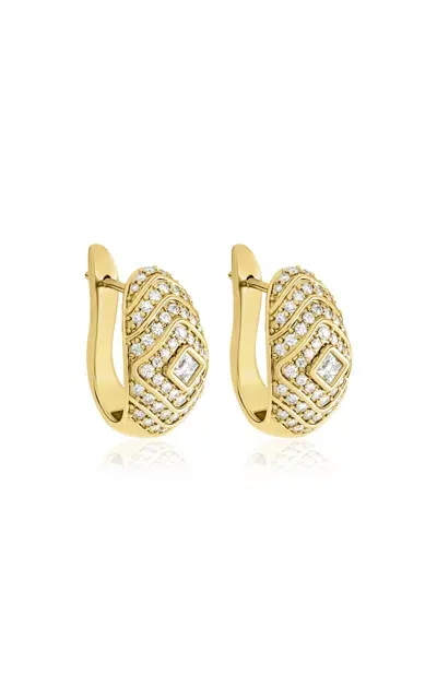 Almasika Veni Diamant Pave Medium Hoops In Gold