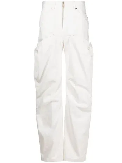 Almaz Hybrid Deconstructed Straight-leg Jeans In White