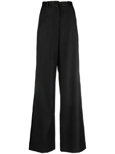 Almaz Wool Wide-leg Trousers In Black