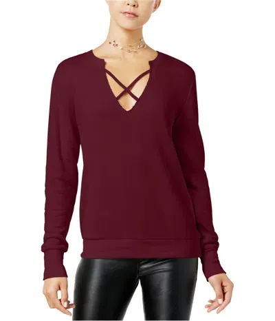 Pre-owned Almost Famous Damen Träger Vorne Sweatshirt In Cabernet