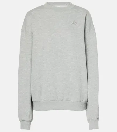 Alo Yoga Accolade Cotton-blend Fleece Sweatshirt In Grau