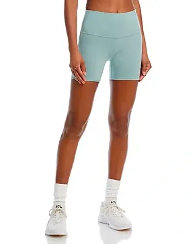 Alo Yoga Airbrush High Waist Biker Shorts In Botanical Green