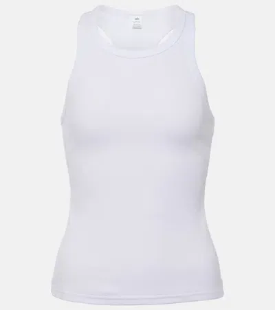 Alo Yoga Devoted Cotton-blend Jersey Tank Top In White