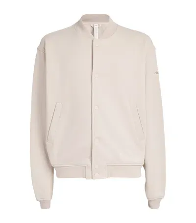 Alo Yoga Renown Varsity Jacket In White