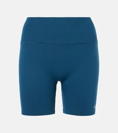 Alo Yoga Seamless Favorite Biker Shorts In Blue