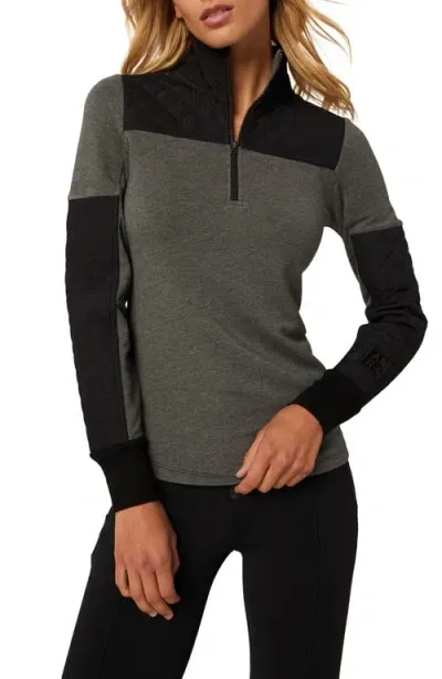 Alp N Rock Cody Colorblock Quarter-zip Top In Heather Black