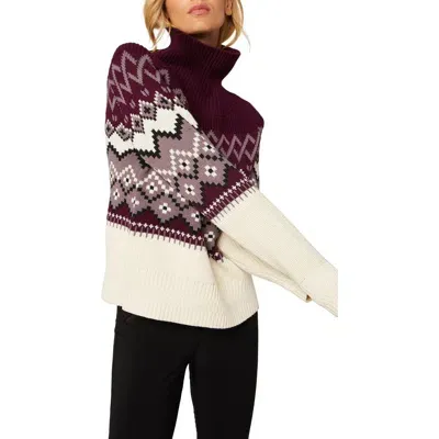 Alp N Rock Leighton Oversize Fair Isle Mock Neck Sweater In Multicolor