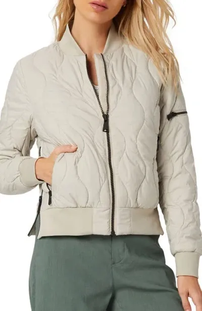 Alp N Rock Metro Iii Water Repellent Quilted Bomber Jacket In Stone